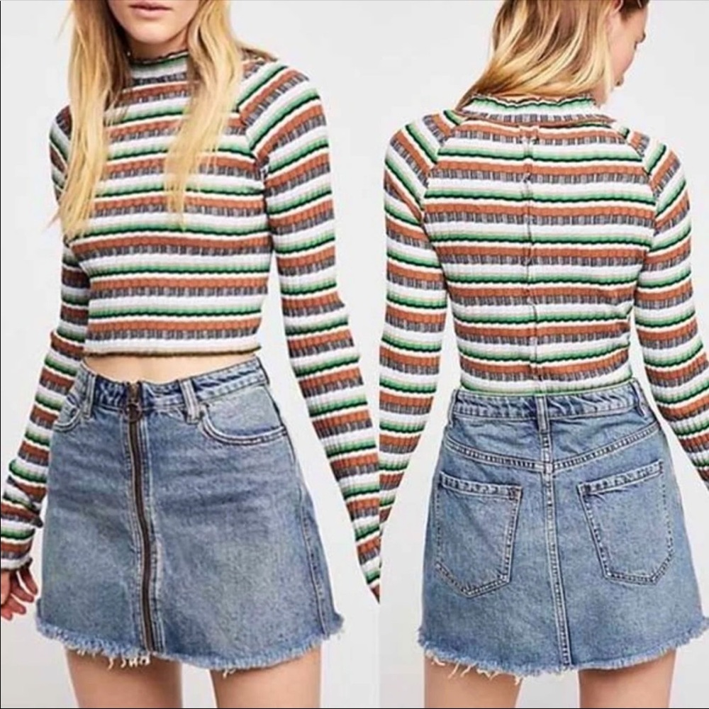 Free People We The Free Zip it Up denim skirt
